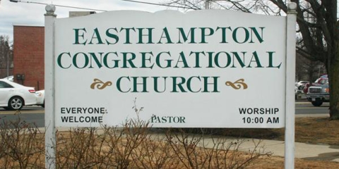 Image of East Hampton congregational church signage